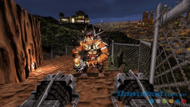 Cầm vũ khí bằng cả hai tay trong game bắn súng góc nhìn thứ nhất Duke Nukem 3D: 20th Anniversary World Tour cho PC