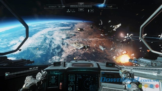 Chiến đấu quyết liệt với nhiều kẻ thù trong game bắn súng góc nhìn thứ nhất Call of Duty: Infinite Warfare cho máy tính