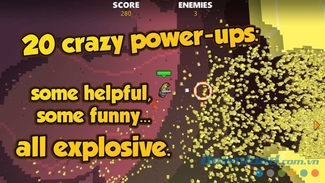 Nhặt nhiều món đồ hữu dụng và vô dụng trong game bắn súng Rocket Riot cho máy tính và Windows 10 Mobile