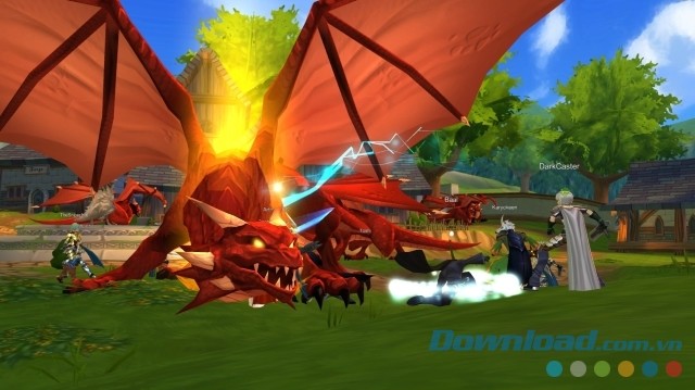 Chiến đấu với rồng trong game phiêu lưu nhập vai AdventureQuest 3D cho máy tính và Mac