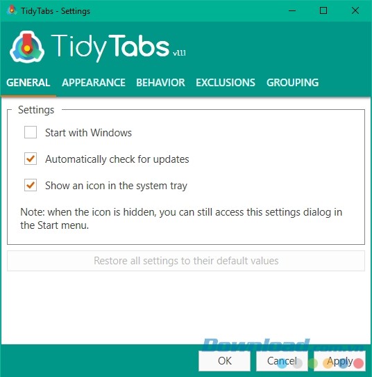  TidyTabs giúp bạn quản lý mọi hoạt động trên hệ thống dễ dàng hơn
