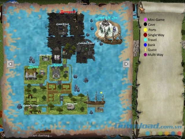 Sử dụng bản đồ hữu ích trong game nhập vai trực tuyến nhiều người chơi Orake 2D MMORPG cho máy tính