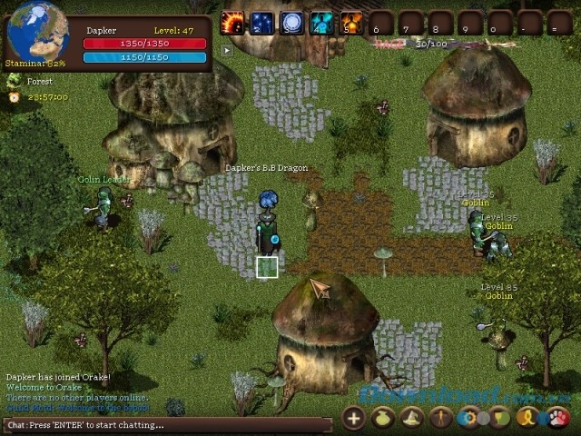 Khám phá nhiều địa điểm độc đáo trong game nhập vai trực tuyến nhiều người chơi Orake 2D MMORPG 