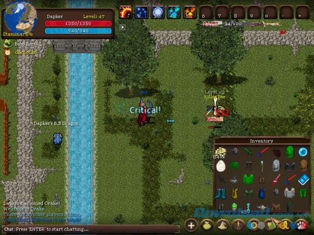 Tham gia vào các trận chiến kinh hoàng trong game nhập vai trực tuyến nhiều người chơi Orake 2D MMORPG cho máy tính