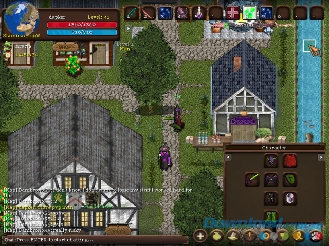 Dùng các vật phẩm tuyệt vời trong game nhập vai trực tuyến nhiều người chơi Orake 2D MMORPG cho máy tính