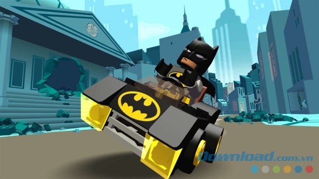 Ngắm nhìn đồ họa vui nhộn của game đua xe miễn phí LEGO DC Super Heroes Mighty Micros
