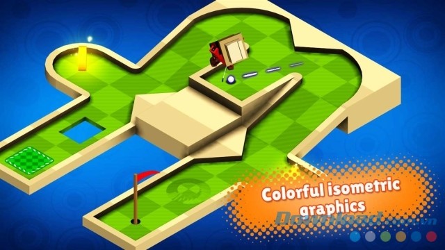 Ngắm nhìn đồ họa lập phương đầy sắc màu của game đánh gôn miễn phí Mini Golf Buddies