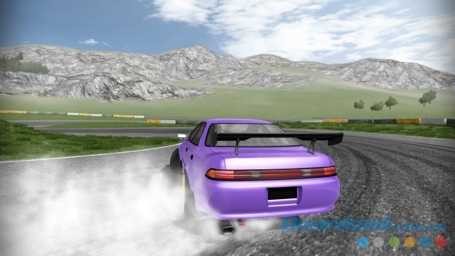 Thực hiện kỹ thuật trượt bánh xe trên mặt đường trong game mô phỏng đua xe Peak Angle: Drift Online