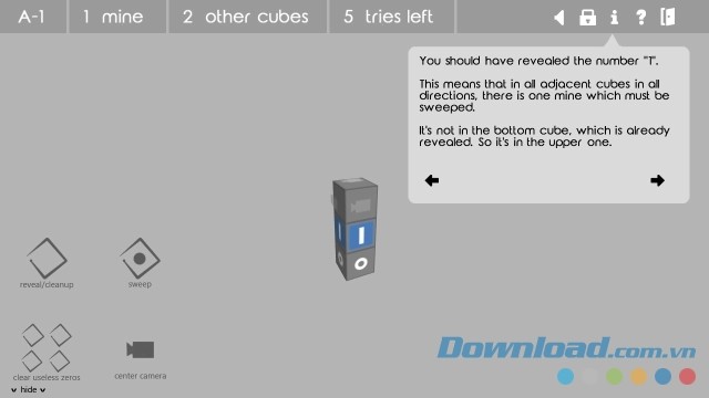 Xem phần hướng dẫn chơi cơ bản của game dò mìn Asteroids Minesweeper cho máy tính và Linux