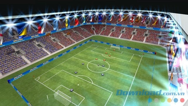 Toàn cảnh sân vận động của game bóng đá miễn phí Ball 3D: Soccer Online cho máy tính và Mac