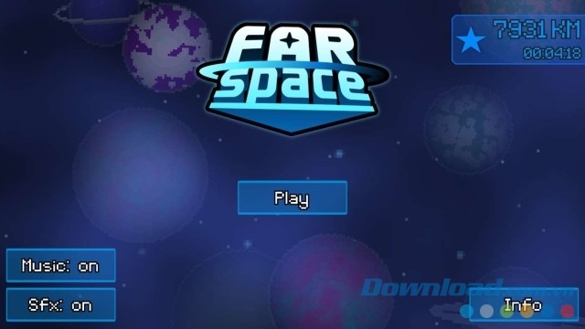 Main menu của game vui miễn phí Farspace cho máy tính và Windows Phone