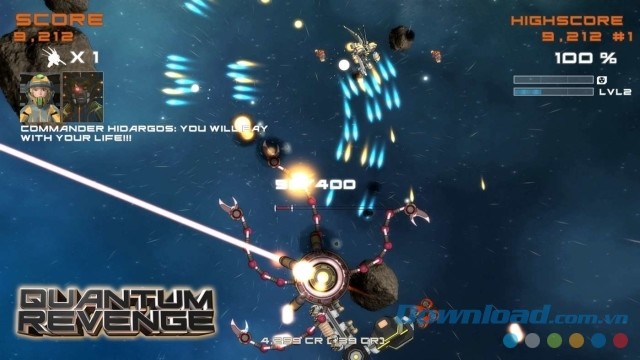 Giao diện chính của game bắn súng không gian Quantum Revenge cho máy tính