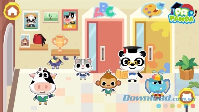 Giao diện chính của game cho trẻ em Dr. Panda School trên máy tính và Windows Phone