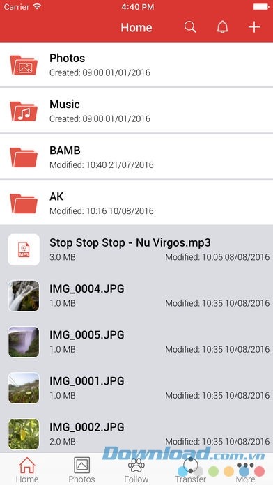 Manage files and folders on Fshare for iOS