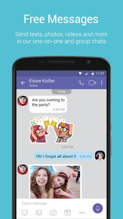 Send free text messages with vivid photos and videos on Viber for Android