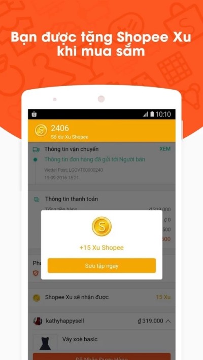 Get Shopee Coins instantly when shopping on Shopee.vn