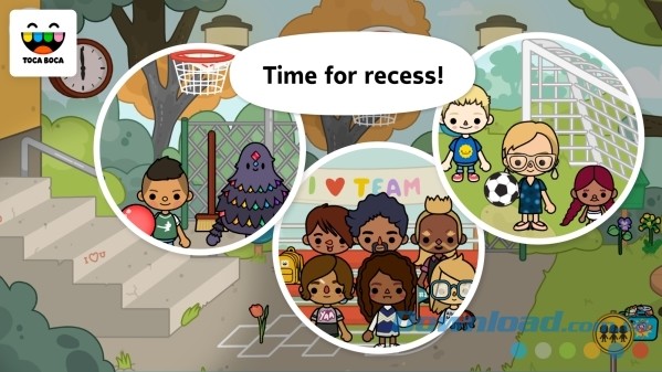 Toca Life: School for Android has many exciting activities during school breaks
