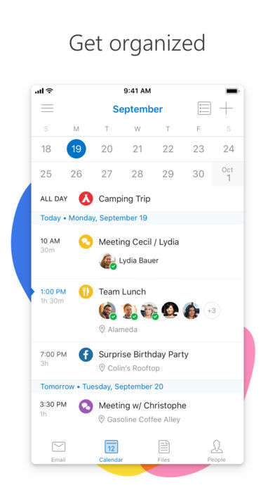 Scheduling and sharing calendars is super easy on Microsoft Outlook for iPhone