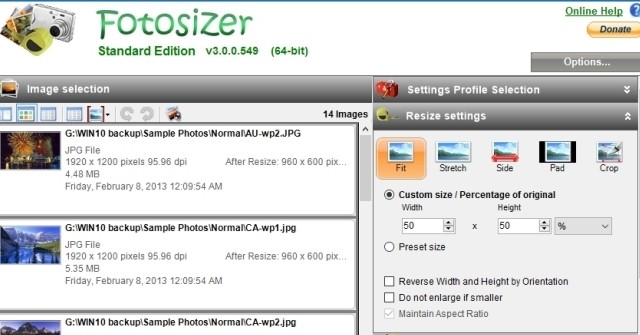  Fotosizer 3.14.0.578 Thay đổi kích thước ảnh