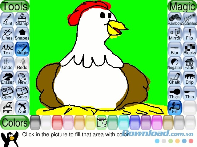 Phần mềm vẽ tranh cực hay dành cho trẻ em Tux Paint