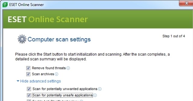  ESET Online Scanner  3.2.6.0 Tiện ích quét virus trực tuyến