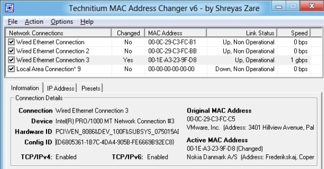  Technitium MAC Address Changer 6.0.7 Thay đổi địa chỉ MAC nhanh chóng