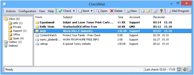 Giao diện Checkmail 