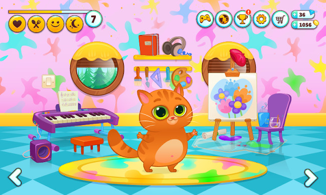Play Bubbu virtual cat care game 