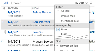 Microsoft Outlook 2019 clearly classifies email