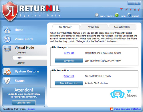 Tải Returnil System Safe 2011 Bảo vệ hệ thống khỏi malware 8