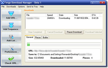 Tải Fergo Download Manager 1.0 Beta 108