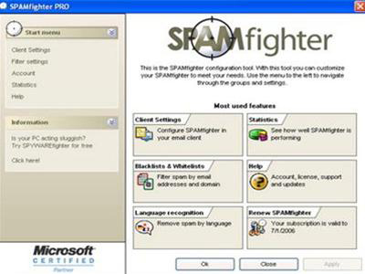 Download SPAMfighter Standard 7.6.131 Phần mềm lọc thư rác miễn phí, hiệu quả