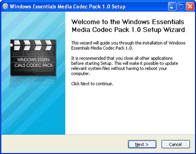 Tải Windows Essentials Media Codec Pack 1