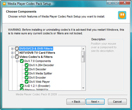 Media Player Codec Pack trên Windows