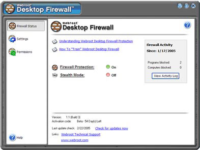 Tải Webroot Desktop Firewall 1