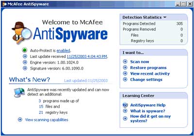 Tải McAfee AntiSpyware Phần mềm ngăn chặn Spyware 1