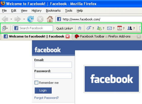 Cập nhật Facebook trên Firefox Toolbar