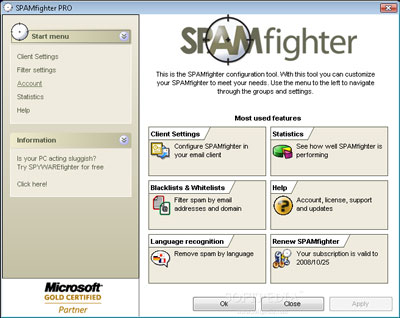 Download SPAMfighter Standard 7.6.131 Phần mềm lọc thư rác miễn phí, hiệu quả