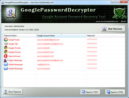 Tải GooglePasswordDecryptor 6.5 Khôi phục mật khẩu tài khoản Google 8