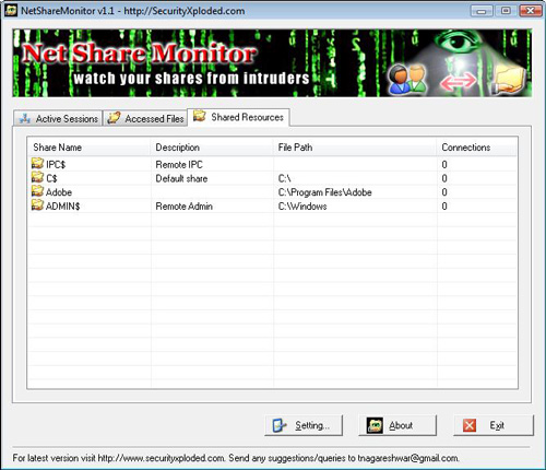 Tải  NetShareMonitor  2.5 Theo dõi file chia sẻ 1