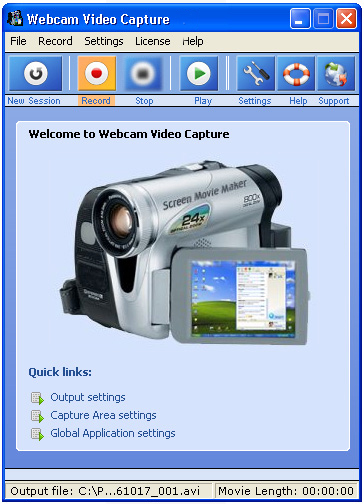 Giao diện Webcal Video Capture