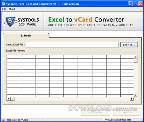 SysTools Excel to vCard