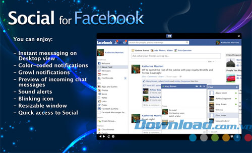 Tải Social for Facebook 2.0.9 Quản lý nhiều tài khoản Facebook 1