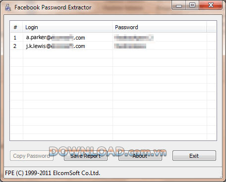 Trình trích xuất mật khẩu Facebook