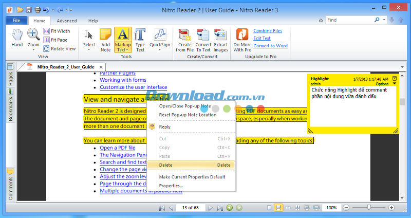 Nitro Reader 5 Trình đọc và xử lý tập tin PDF chuyên nghiệp