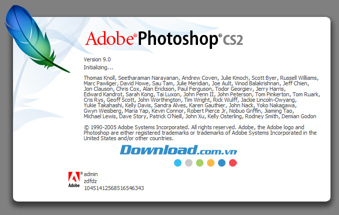 Giao diện của Photoshop CS2