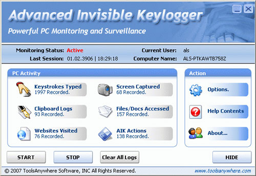 Tải Advanced Invisible Keylogger Pro 52