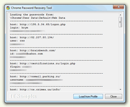 Google Chrome Password Recovery Tool