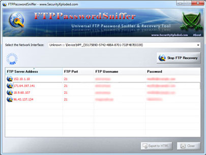Tải FTPPasswordSniffer 2.5 Khôi phục mật khẩu ứng dụng từ FTP 1