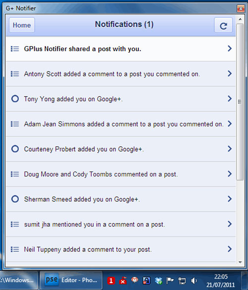 G+ Notifier